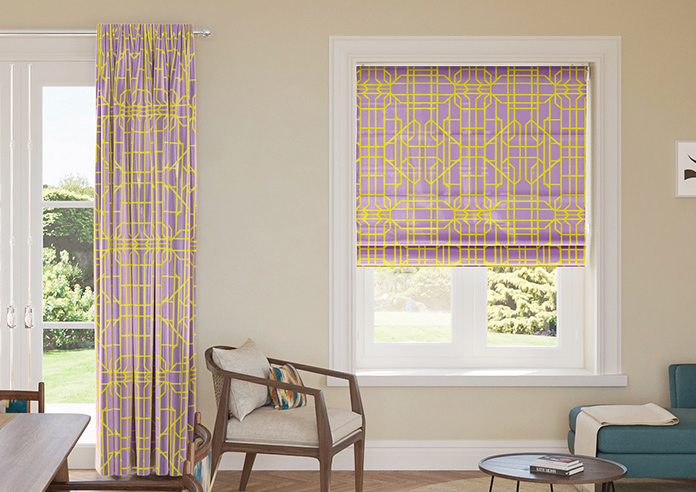 Bamboo Candy, Yellow Lilac - Twist&Fit Roman Blind - Image 3